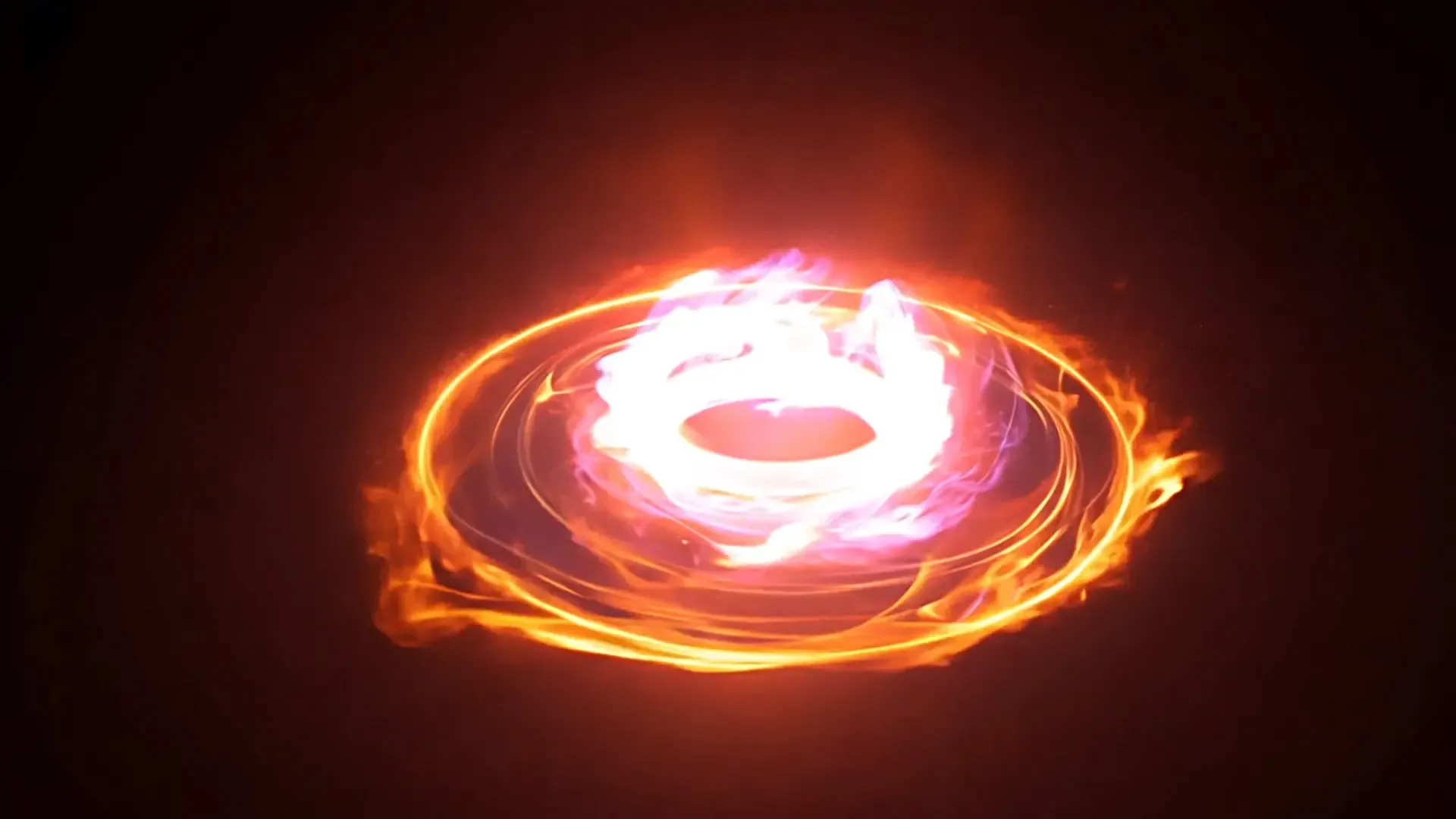 Fiery and Icy Elemental Energy Ring Overlay for Logo Animation